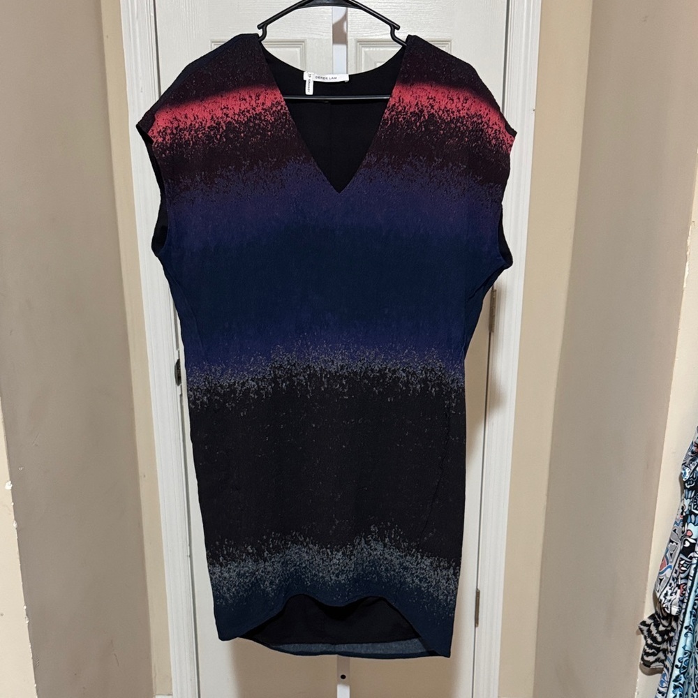 Derek Lam Gradient V-Neck Tank Top - Red, Blue, Black